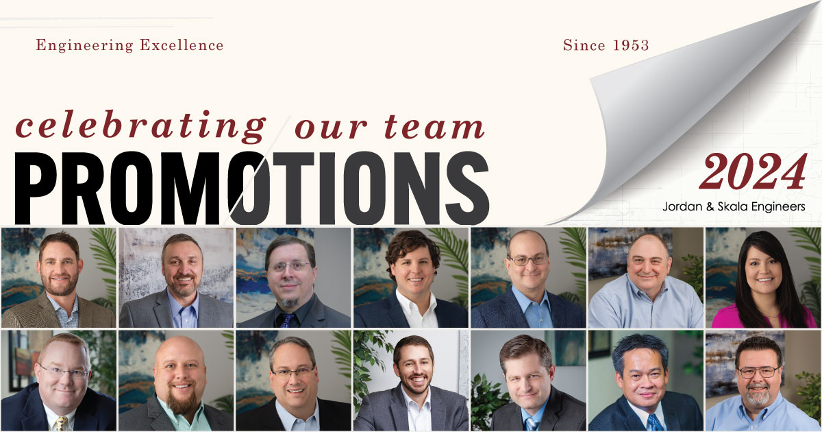 Two rows of headshots for each promoted individual with text on top reading "celebrating our team promotions"